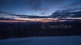 Beautiful Sunrise Timelapse in Winter