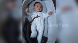 Adorable baby 'tap dances' to drum beat