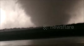 Storm chasers get close to a 'mammoth tornado'