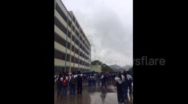 Senior Chinese students rip up books to let off some steam