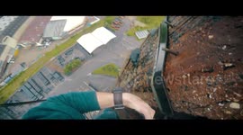 Scary Chimney Climb During Heavy Rain | Maxime Sirugue | 4K
