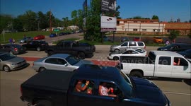 Woman in car 'flashes' drone camera
