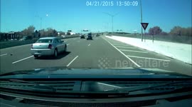 Dash Cam - Texting Driver Wrecks Vehicle on Interstate