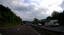 Car crash today takes out lampost on the A303 and A359 Sparkford Somerset