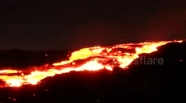 Time-lapse of lava flow in Hawaii