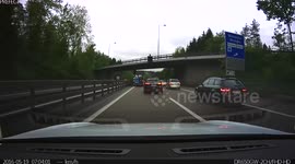 Tesla Model S adaptive cruise control crashes into Van