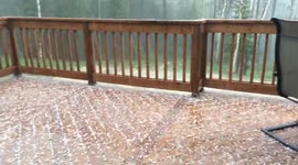 Hail coming down strong in Edmundston, New Brunswick Canada