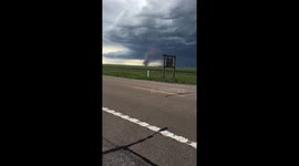 Large tornado touches down in Peetz, Colorado, USA