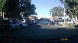 Driver uses nine-point turn to get out of carpark