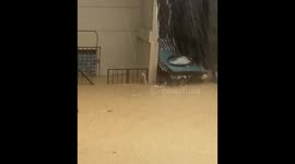 Man rescues dog from neck-high floodwaters amid typhoon Gaemi in Marikina