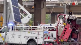 Dallas fire truck careens off elevated expressway and lands on train tracks below *The Aftermath*
