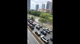 Toronto, Canada: Busy highway nearly turns into a river after intense flooding
