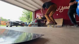Skateboarder Falls Headfirst Into Screen Printing Press
