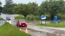 Severe Flooding at Highway 3 Boat Ramp in Dickinson, Texas Post Heavy Rains