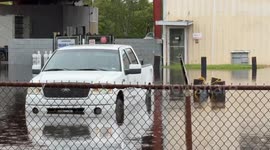 Dickinson Business Vehicles Submerged Post-Rainstorm