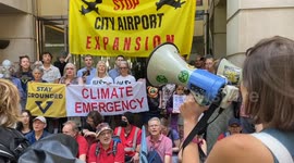 Protest against City Airport extension in London