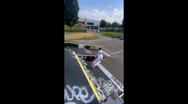 Extreme scooter stunt results in crash after a failed backflip