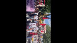 Anti-racism protesters marched through central London as thousands of Tommy Robinson supporters gathered in Trafalgar Square, London, UK.
