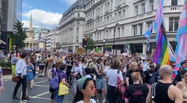 Thousands takes part in the Trans Pride March in central London