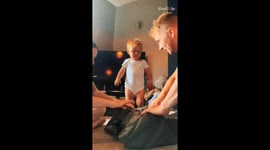 Little boy’s big smile over his surprise car toy gift