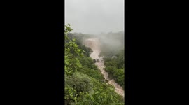 Menal waterfall flowing after heavy rain in Rajasthan