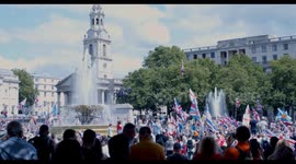 Thousands of Far-Right Protesters Gather in Trafalgar Square London for Tommy Robinson Rally For Freedom