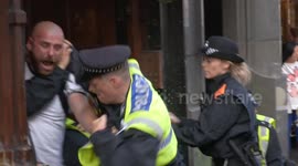 Clashes erupt following Tommy Robinson pro-Britain rally in Central London