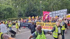 Stand Up to Racism march to counter-protest Tommy Robinson rally in London