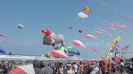Jogja International Kite Festival at Parangkusumo Beach, Bantul Regency