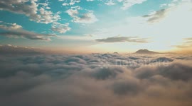 Landscape view of gloomy Sunrise over the cloud in Manungkot hill,