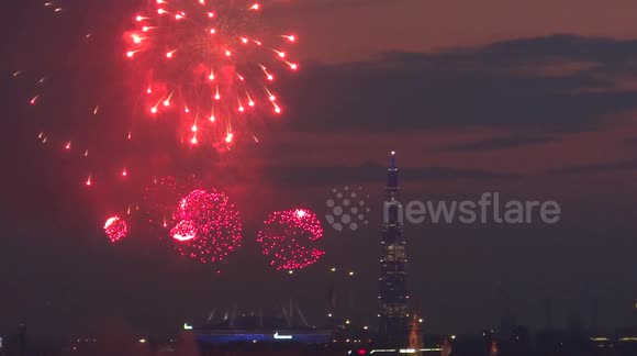 Fireworks set off over St Petersburg as Russia marks Navy Day