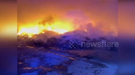 Italy: Firefighters Tackle Waste Fire in Scampia Overnight