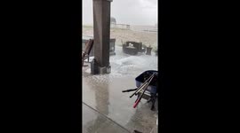 Hail and rain hit Falcon, Colorado, USA