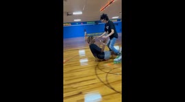 Skaters perform impressive duo trick in Katy, Texas, USA