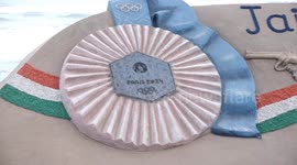 For first medal to India” Puri based sand artist congratulates Manu Bhaker in unique way