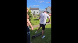 Electric scooter jitters: One friend masters the ride, the other needs a do-over