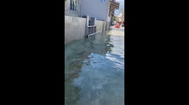 Residents have to kayak through this coastal village that floods