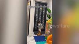 Tot who coveted dad's Timberland boots surprised with very own pair