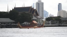 Thailand: The Royal Thai Navy Display of Three ancient royal barges
