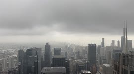 Rain Moving Through Downtown Chicago