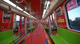 China: Paris Olympic Games theme Train on Nanjing Metro