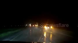 Heavy rain hits I-35 Northbound near Ankeny, IA