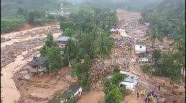 Drone footage reveals extent of damage caused by landslide in southern India