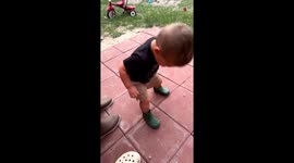 Adorable kid refuses to be intimidated by fireworks as he stomps on them