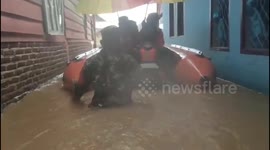 Locals rescued from chest-deep floodwater in Indonesia's South East Sulawesi