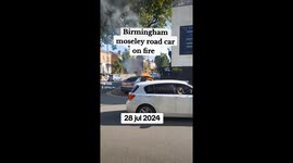 Car catches fire after crash on moseley road in Birmingham