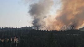 Massive forest fire in Spokane, USA