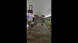 Vostok Metro station flooded in Minsk, Belarus