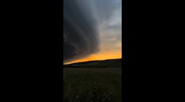 Lightning storm over Mokrotyn, Lviv Oblast, Ukraine