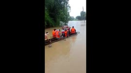 Pregnant woman in labor rescued on rowing boat through floods in India
